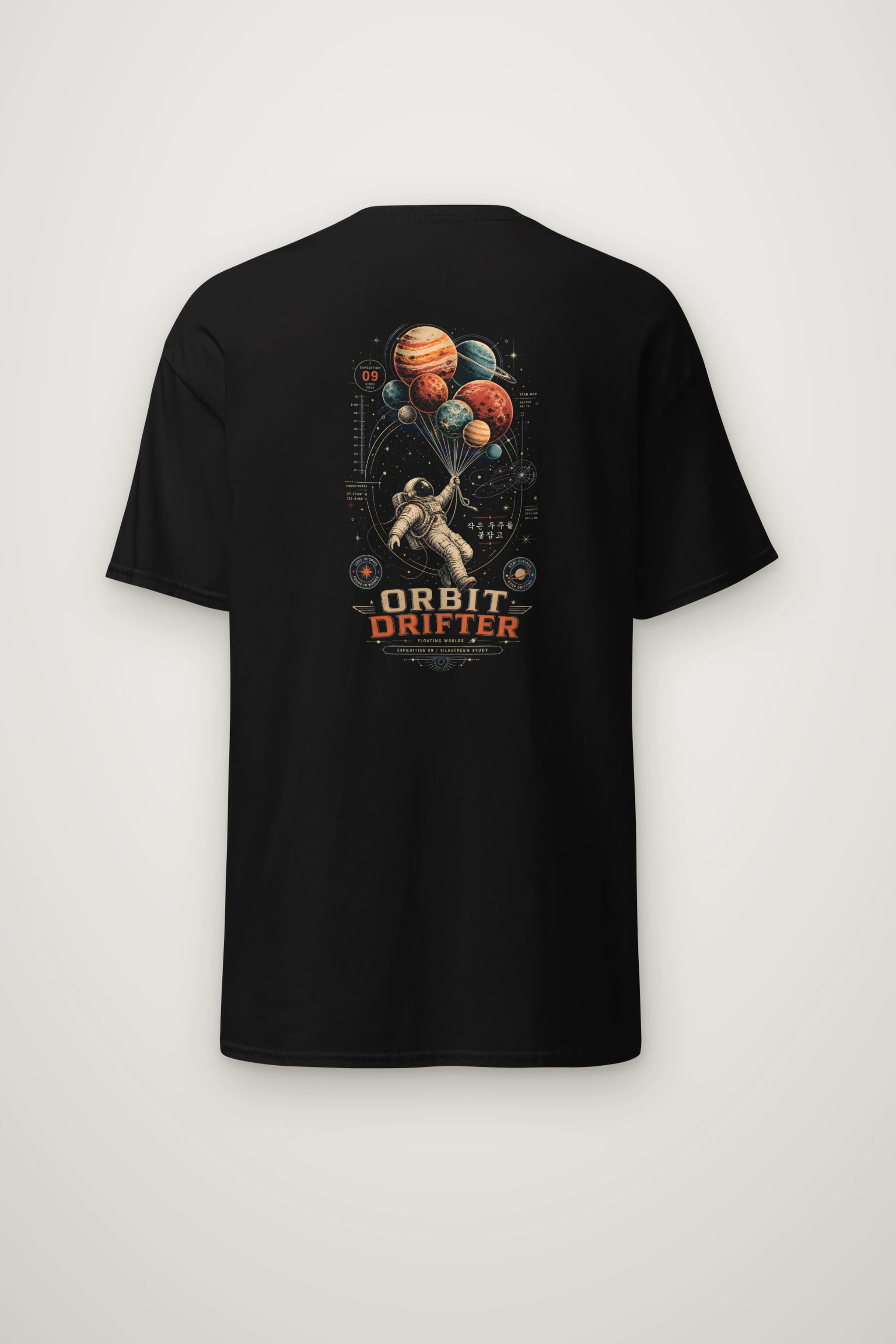 "Orbit Drifter" Heavyweight Unisex Crewneck T-shirt