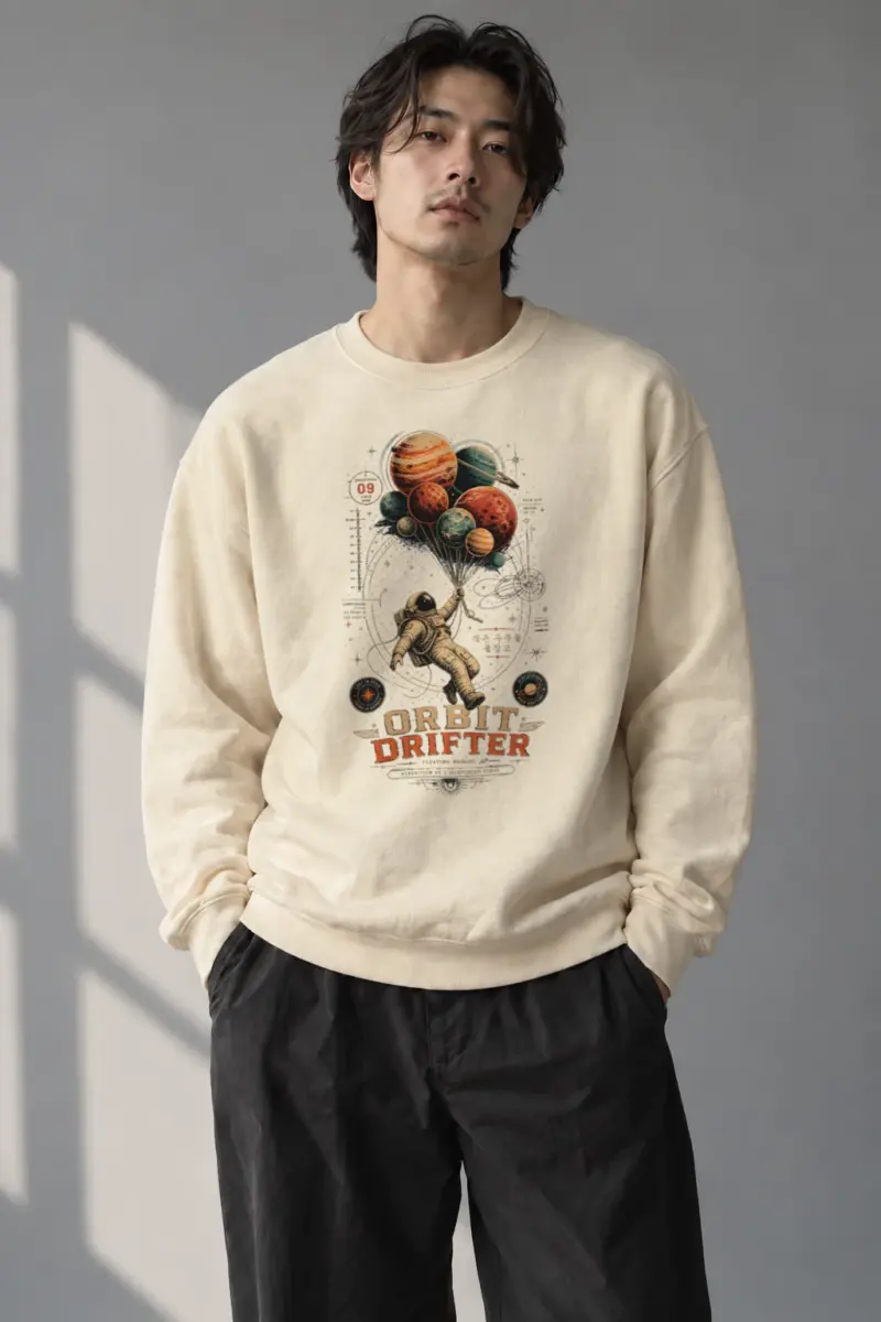 “Orbit Drifter” Unisex Sponge Fleece Crewneck Sweatshirt | Bella + Canvas 3901