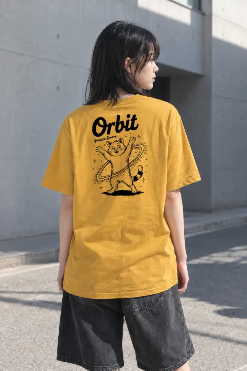 “Orbit Galactic Groove” Heavyweight Unisex Crewneck T-shirt | Gildan 5000