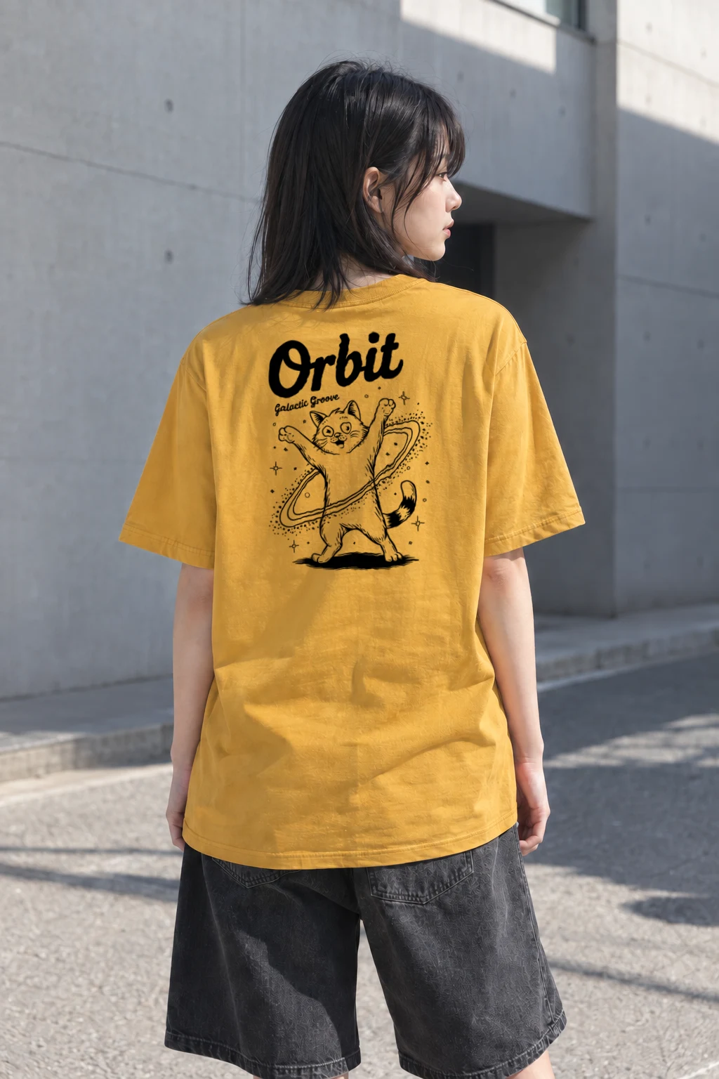 "Orbit Galactic Groove" Heavyweight Unisex Crewneck T-shirt | Gildan 5000