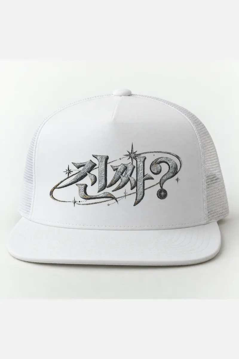 "Orbit Script" 5 Panel Trucker Cap · Embroidered