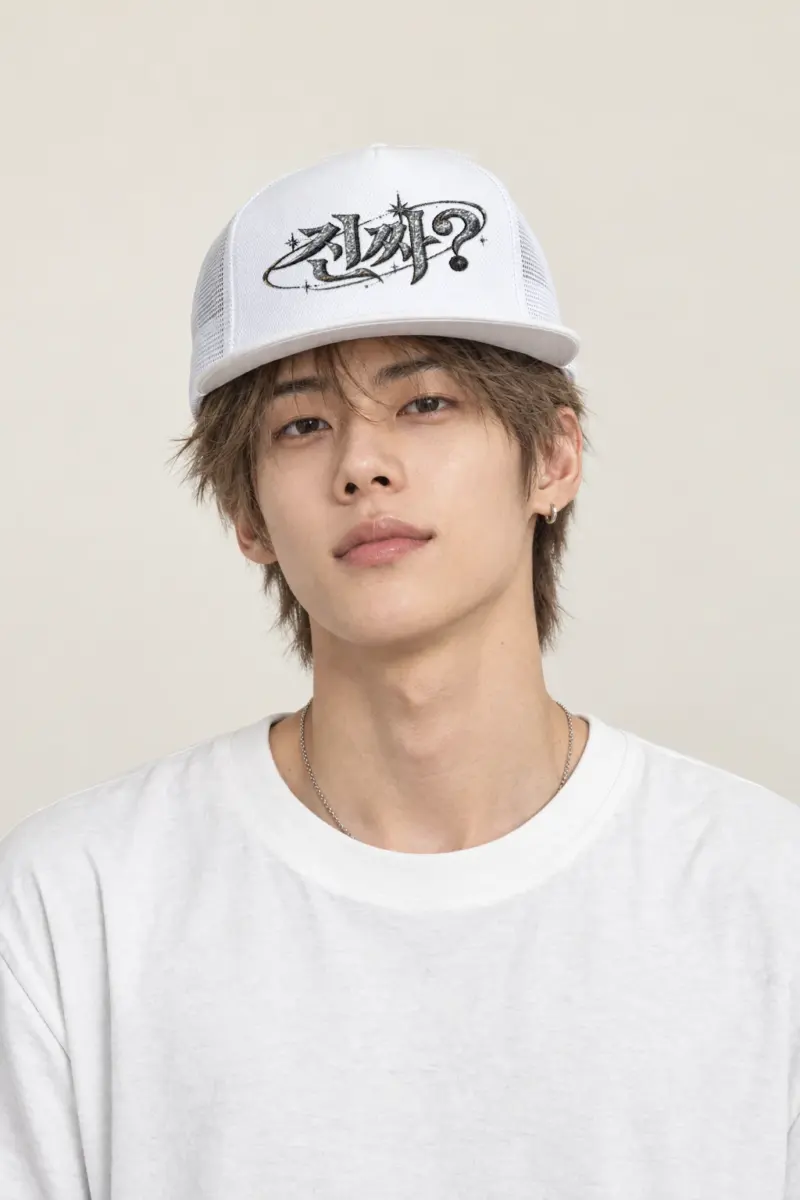 "Orbit Script" 5 Panel Trucker Cap · Embroidered