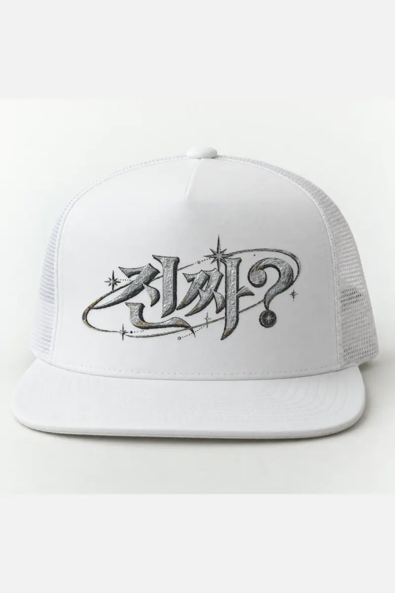 "Orbit Script" 5 Panel Trucker Cap · Embroidered