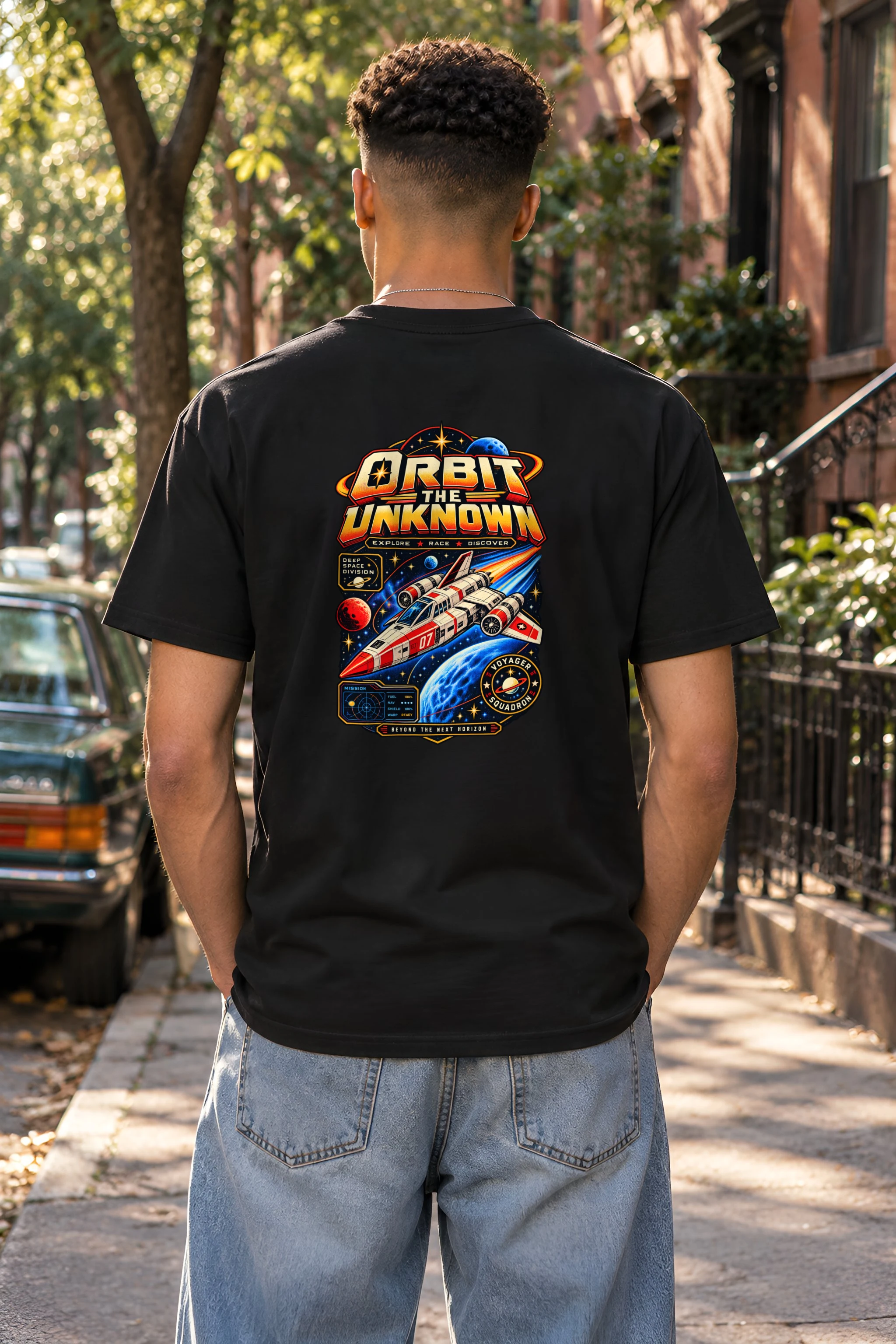 "Orbit The Unknown" Heavyweight Unisex Crewneck T-shirt