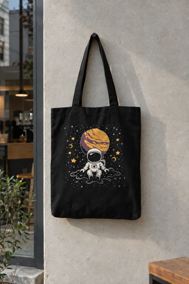 "Orbiting Astronaut" Classic Cotton Tote Bag