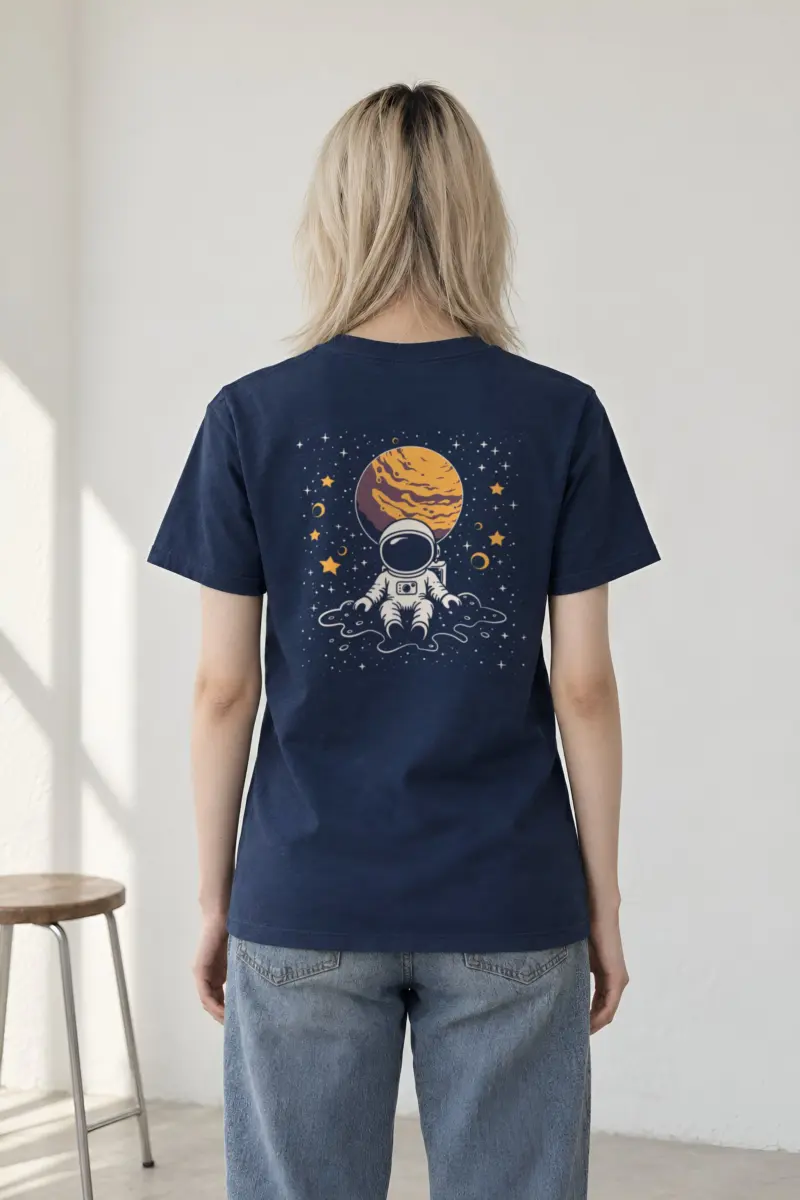 "Orbiting Astronaut" Heavyweight Unisex Crewneck T-shirt