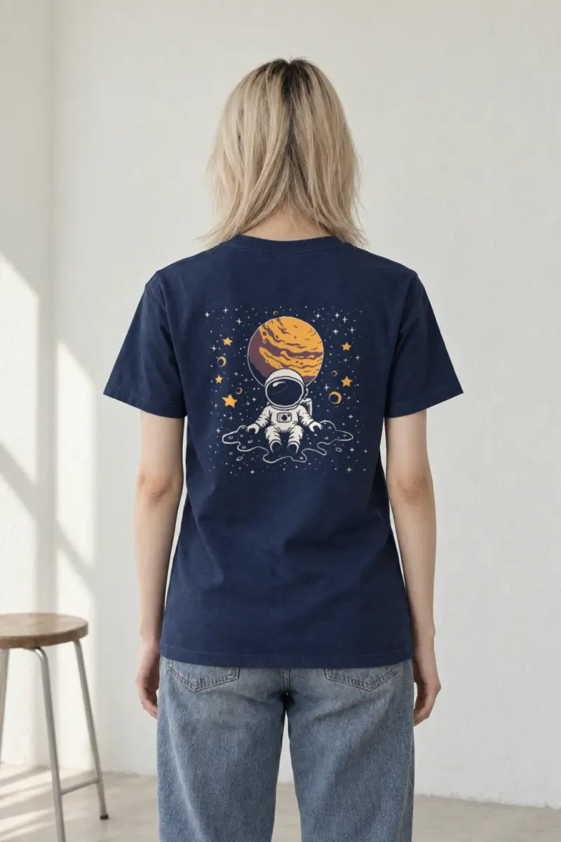 "Orbiting Astronaut" Heavyweight Unisex Crewneck T-shirt