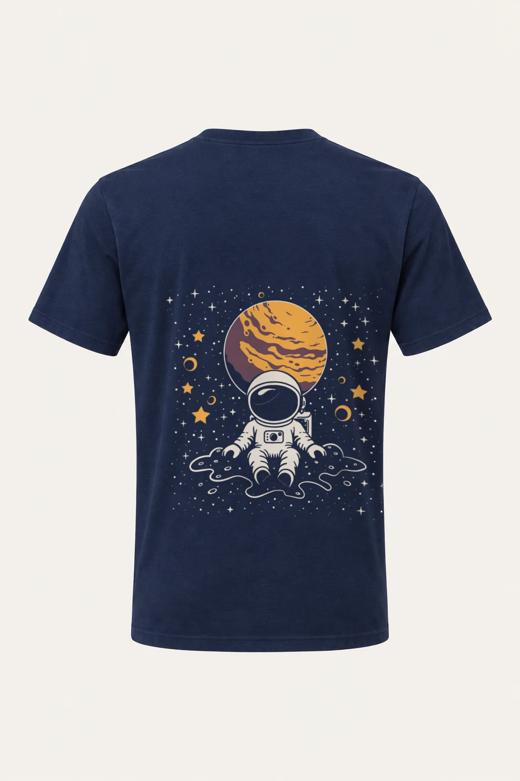 "Orbiting Astronaut" Heavyweight Unisex Crewneck T-shirt | Gildan 5000