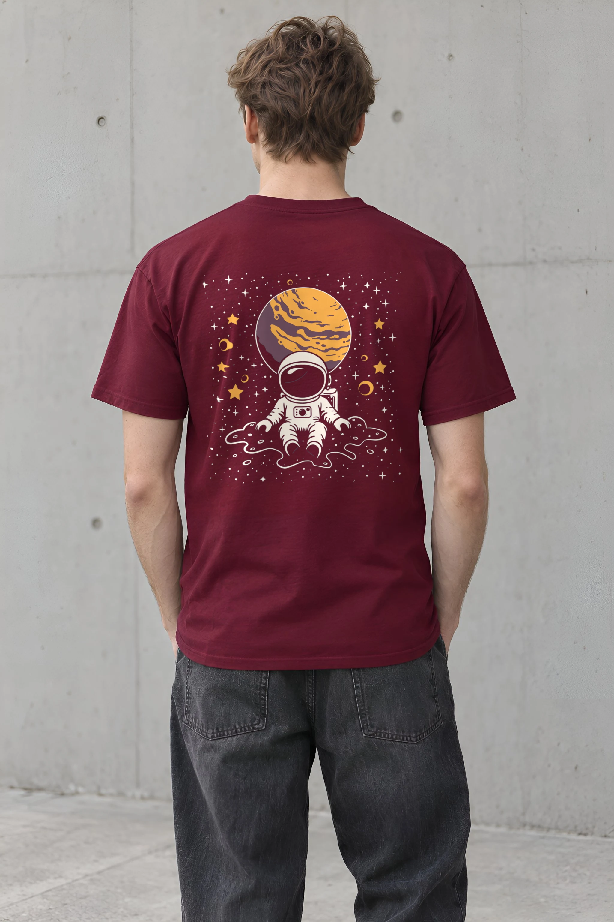 "Orbiting Astronaut" Heavyweight Unisex Crewneck T-shirt