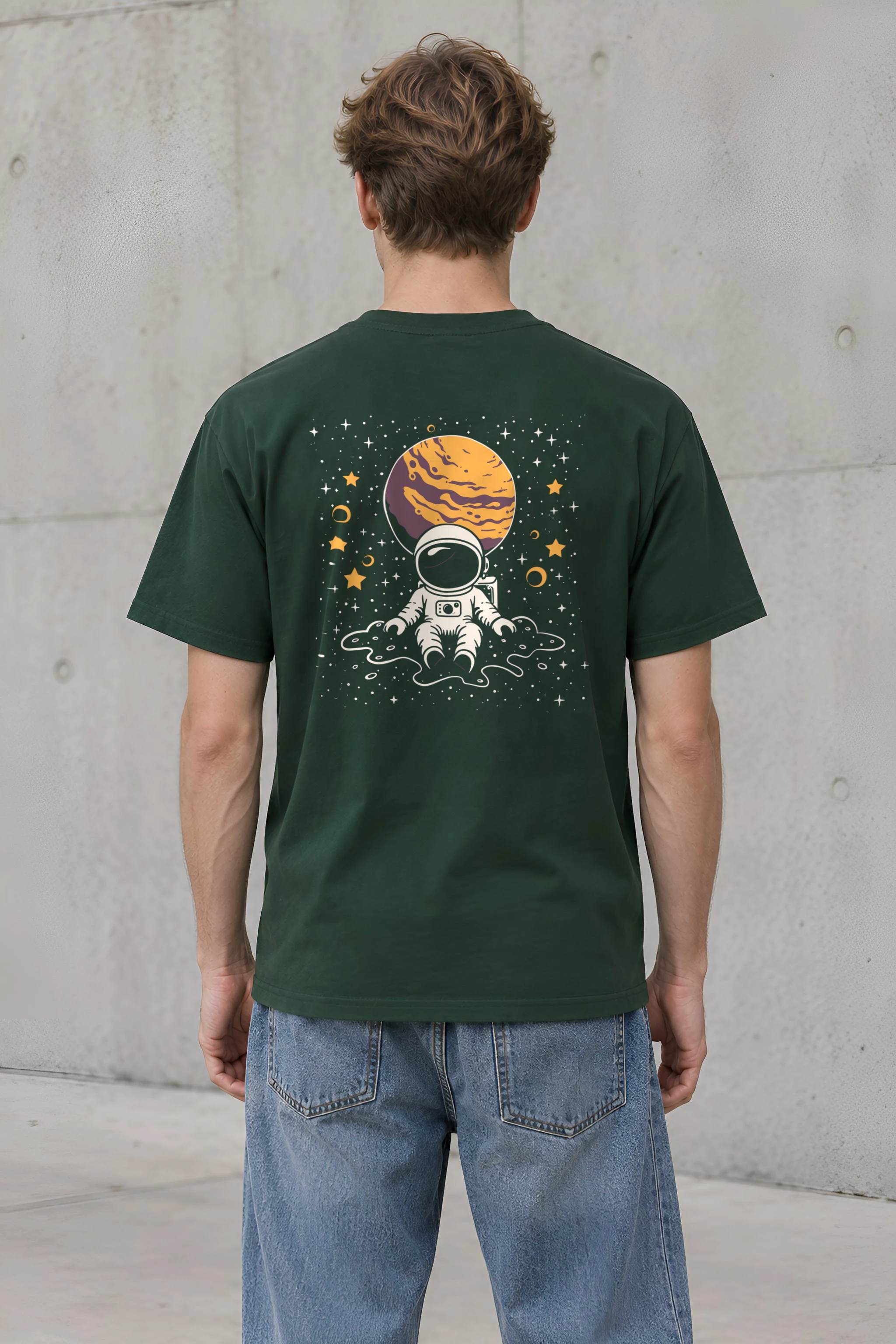 "Orbiting Astronaut" Heavyweight Unisex Crewneck T-shirt