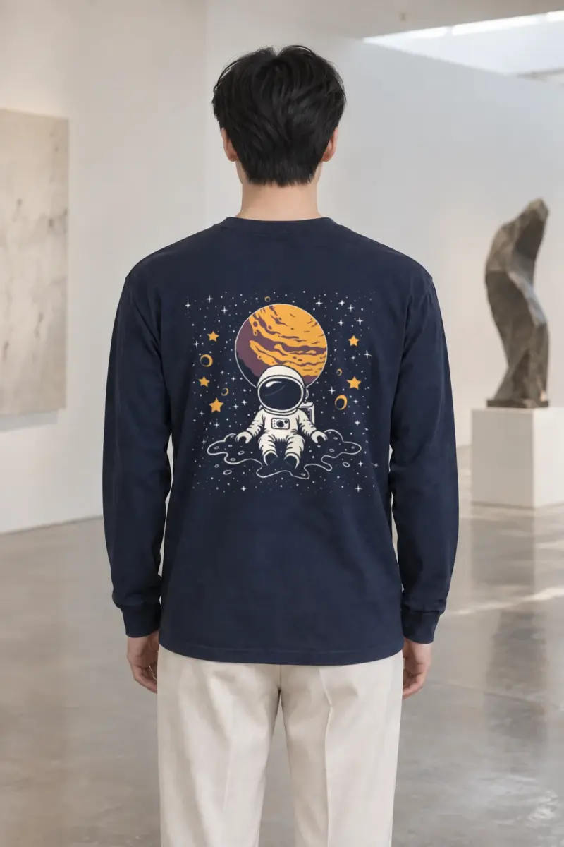 "Orbiting Astronaut" Unisex Longsleeve T-shirt | Gildan 2400