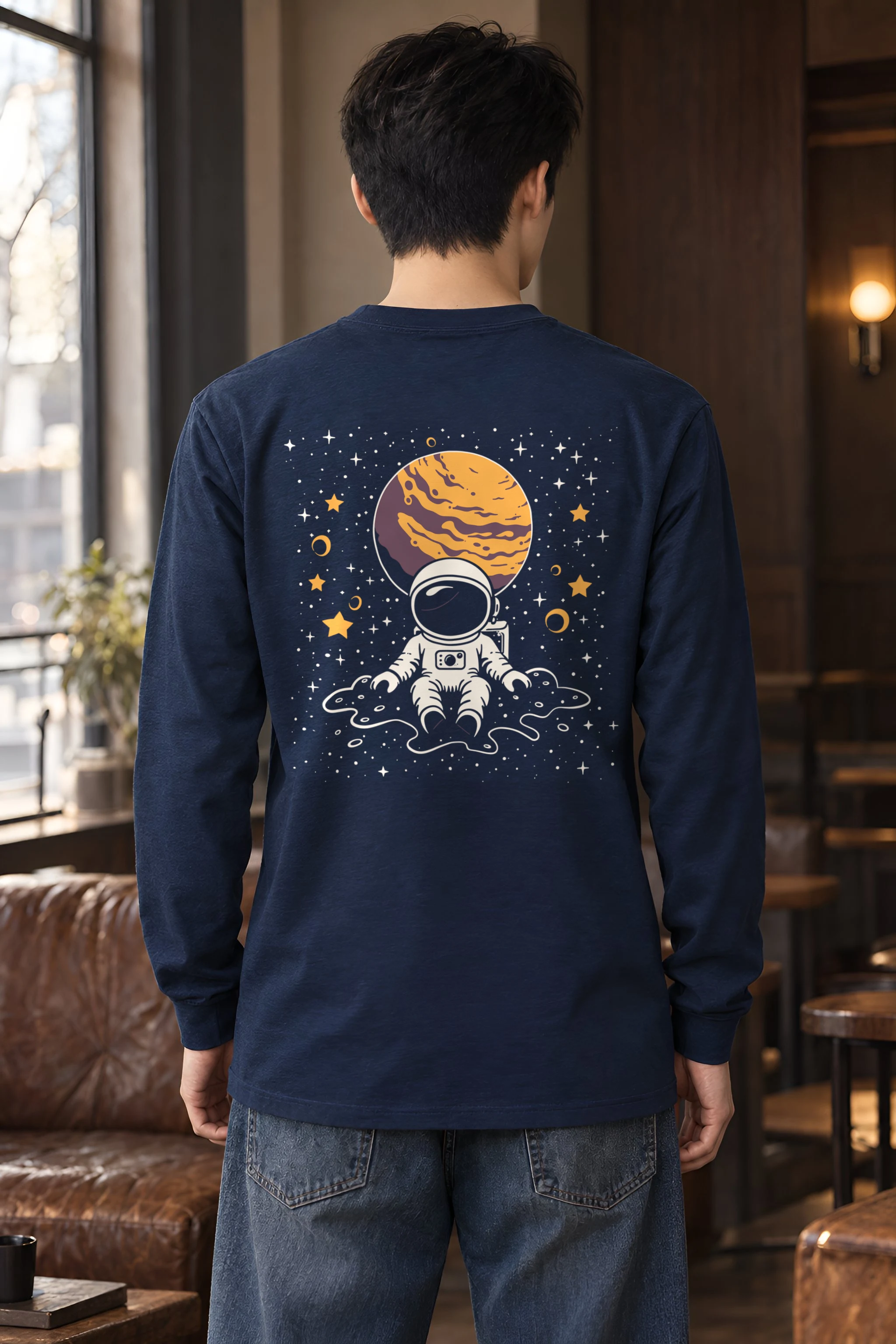 "Orbiting Astronaut" Unisex Longsleeve T-shirt