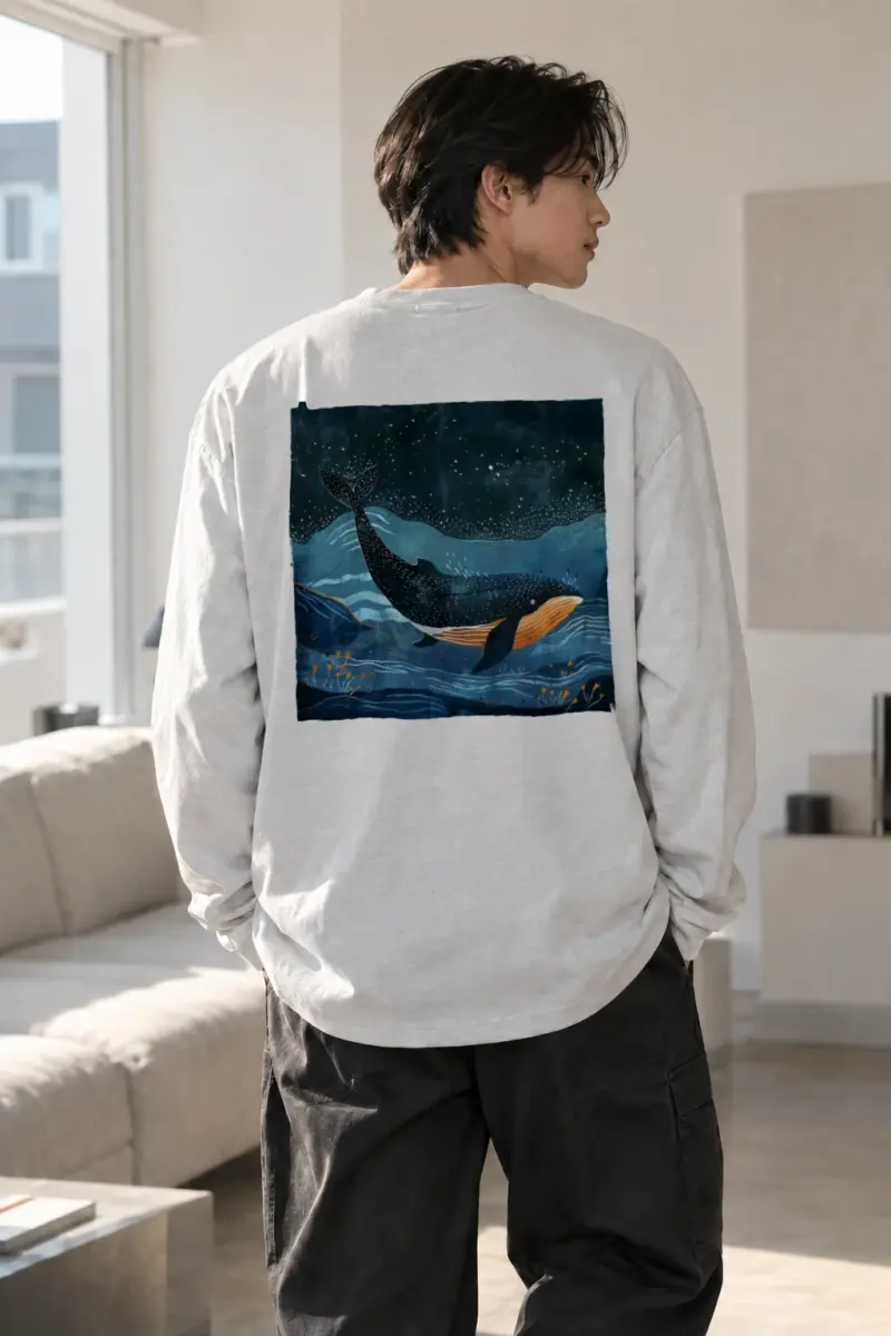 “Orca Under Stars” Unisex Longsleeve T-shirt | Gildan 2400
