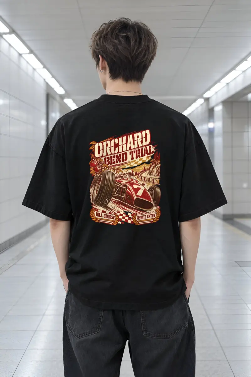 "Orchard Bend Trial" Men's Oversized Heavyweight Crewneck T-Shirt