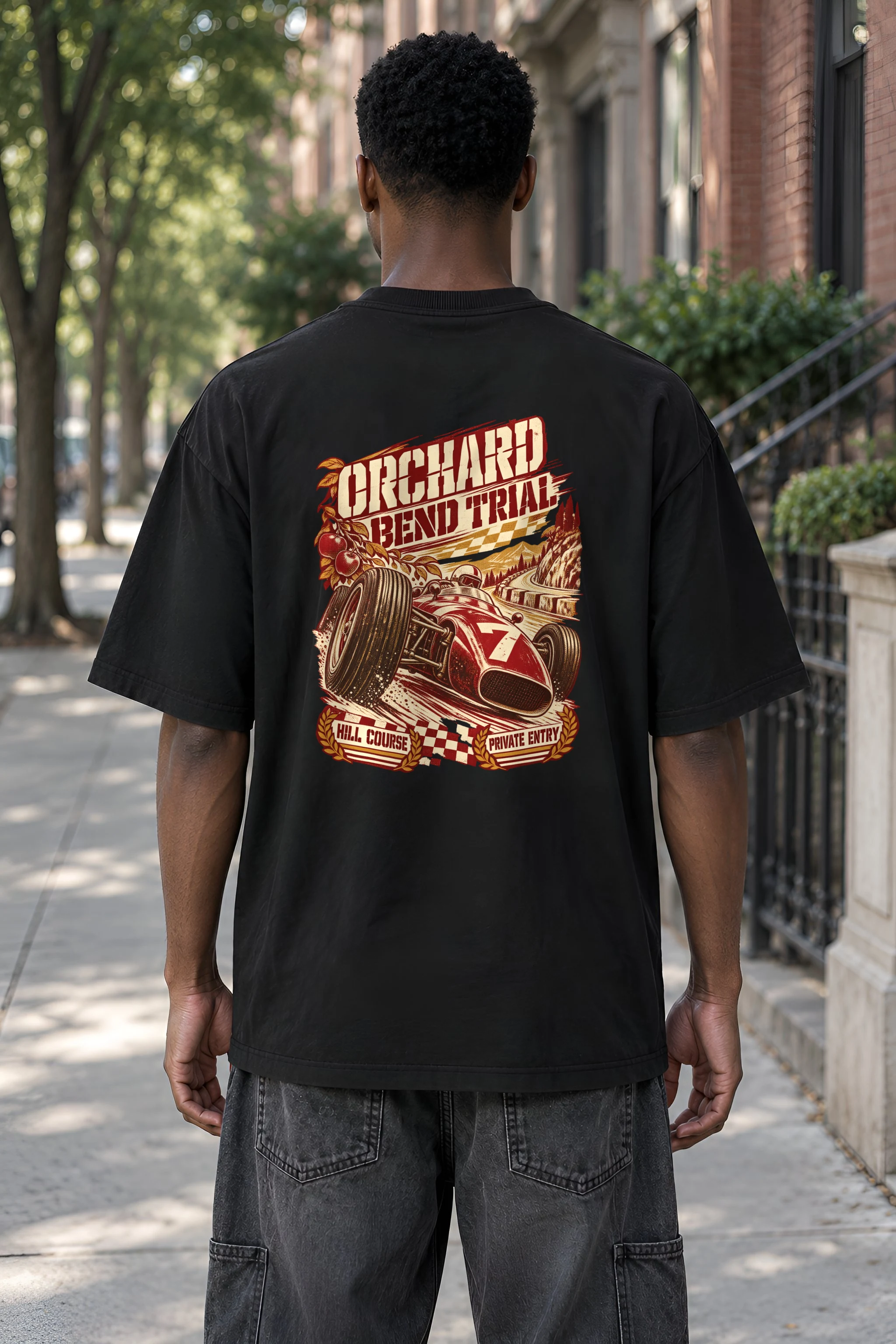 "Orchard Bend Trial" Men's Oversized Heavyweight Crewneck T-Shirt