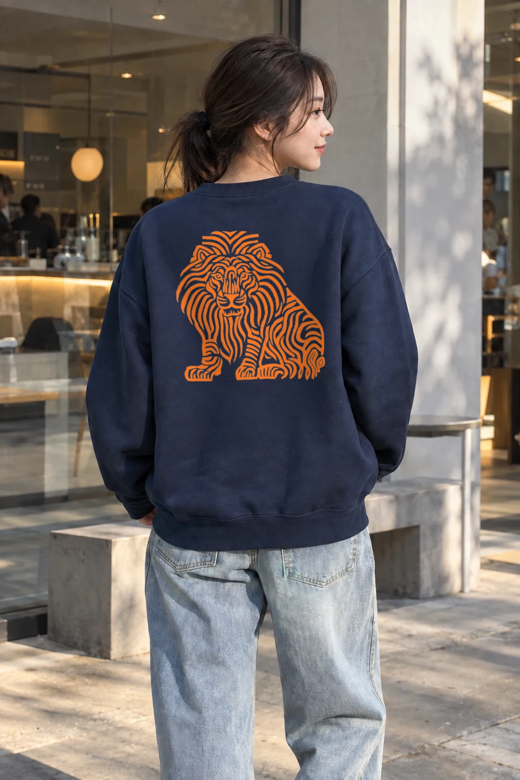 "Ornamental Roaring Lion" Heavy Blend Unisex Crewneck Sweatshirt | Gildan 18000