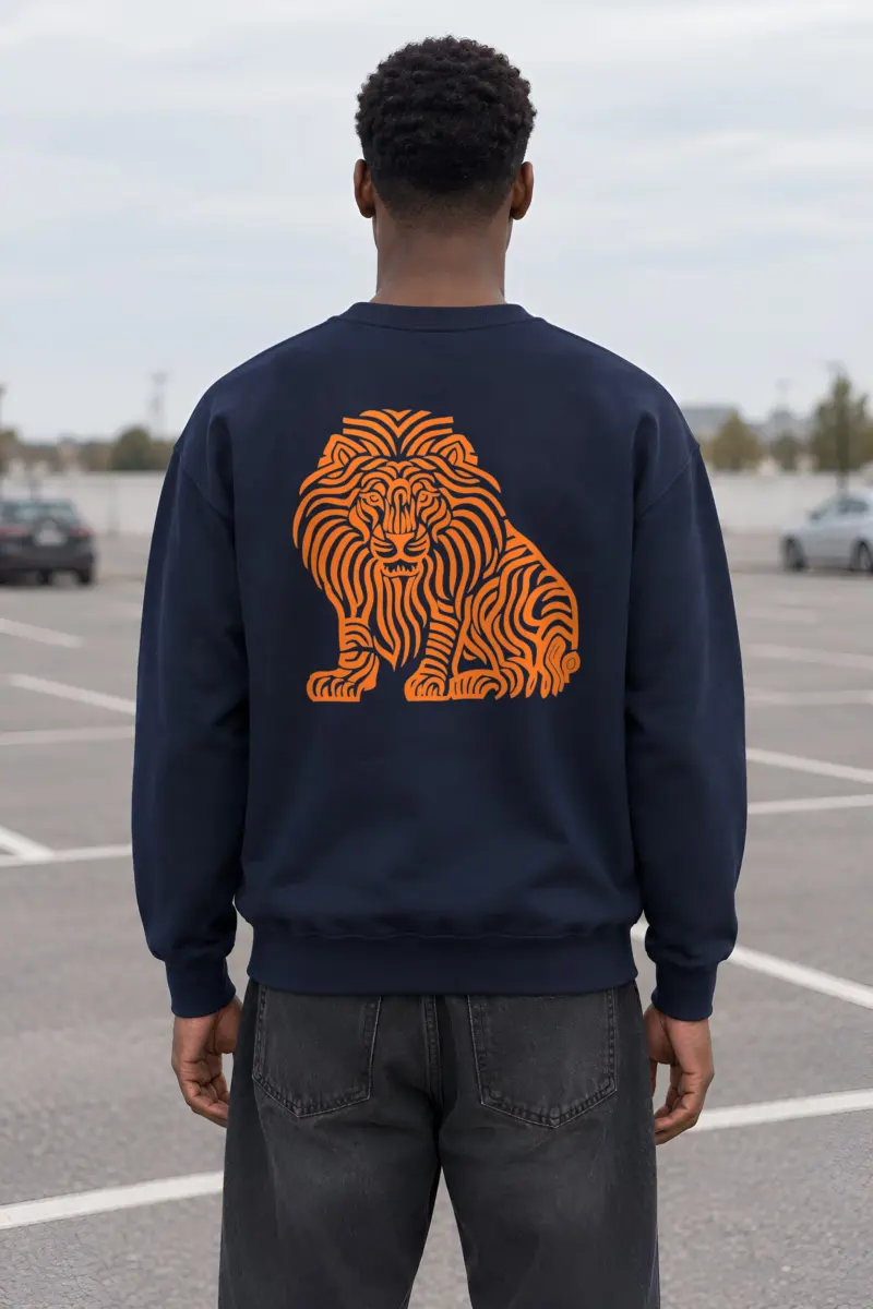 "Ornamental Roaring Lion" Heavy Blend Unisex Crewneck Sweatshirt