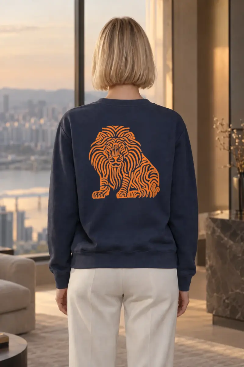 "Ornamental Roaring Lion" Heavy Blend Unisex Crewneck Sweatshirt | Gildan 18000