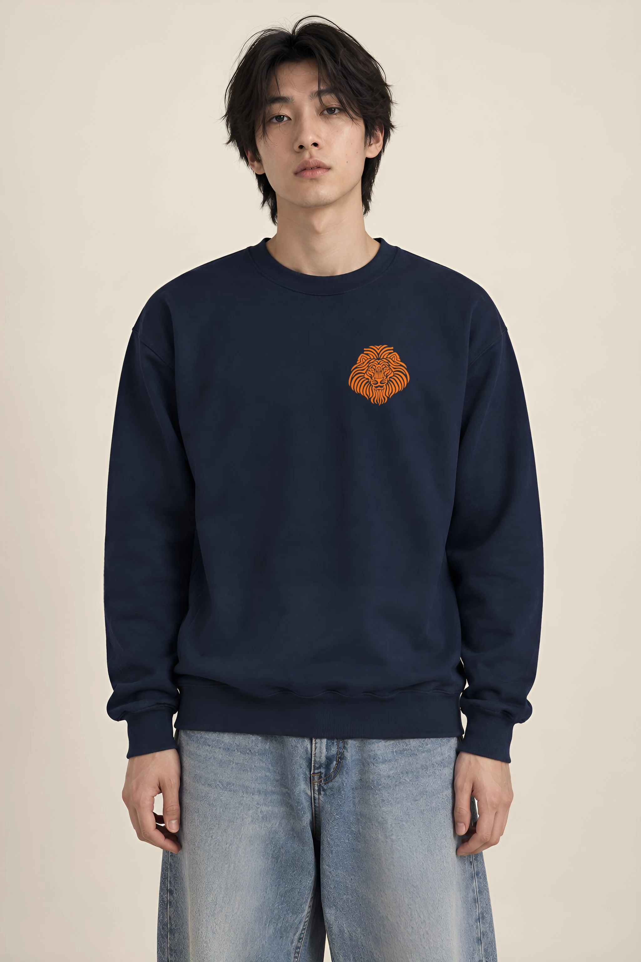 "Ornamental Roaring Lion" Heavy Blend Unisex Crewneck Sweatshirt