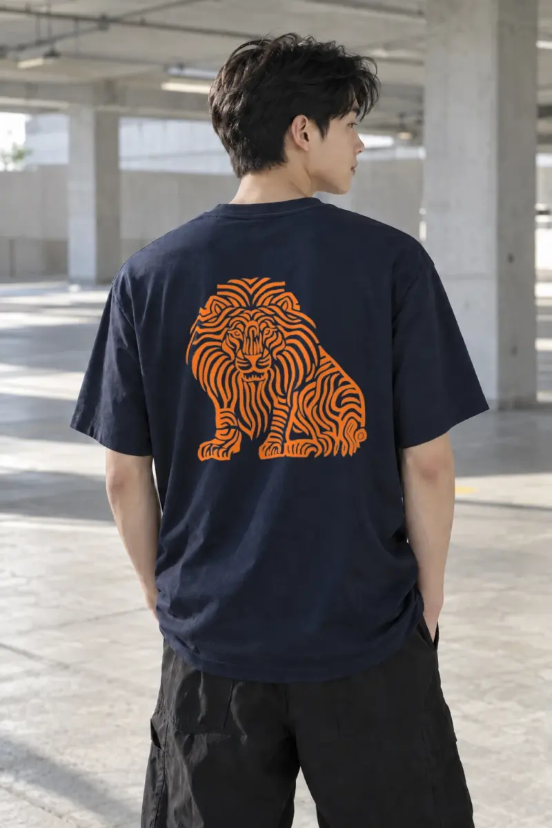 "Ornamental Roaring Lion" Heavyweight Unisex Crewneck T-shirt | Gildan 5000