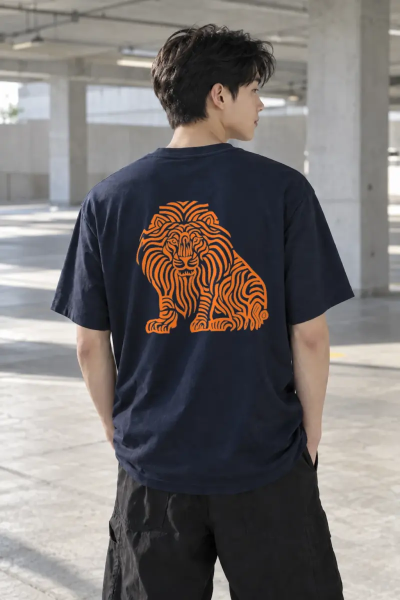 "Ornamental Roaring Lion" Heavyweight Unisex Crewneck T-shirt | Gildan 5000