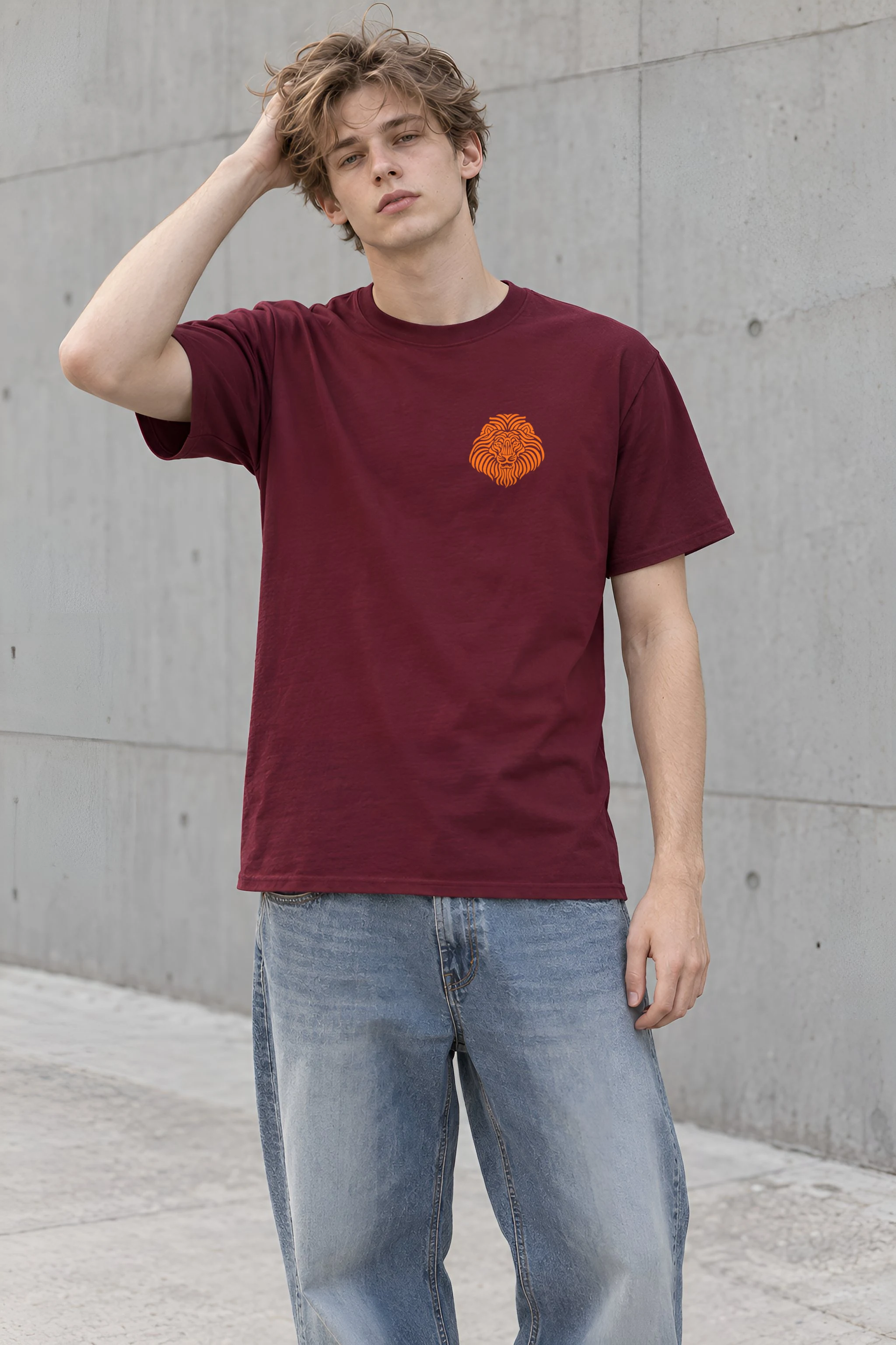 "Ornamental Roaring Lion" Heavyweight Unisex Crewneck T-shirt