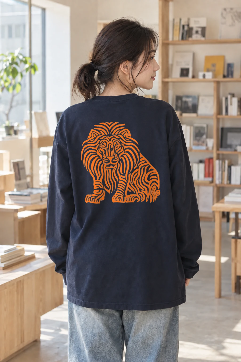 "Ornamental Roaring Lion" Unisex Longsleeve T-shirt | Gildan 2400