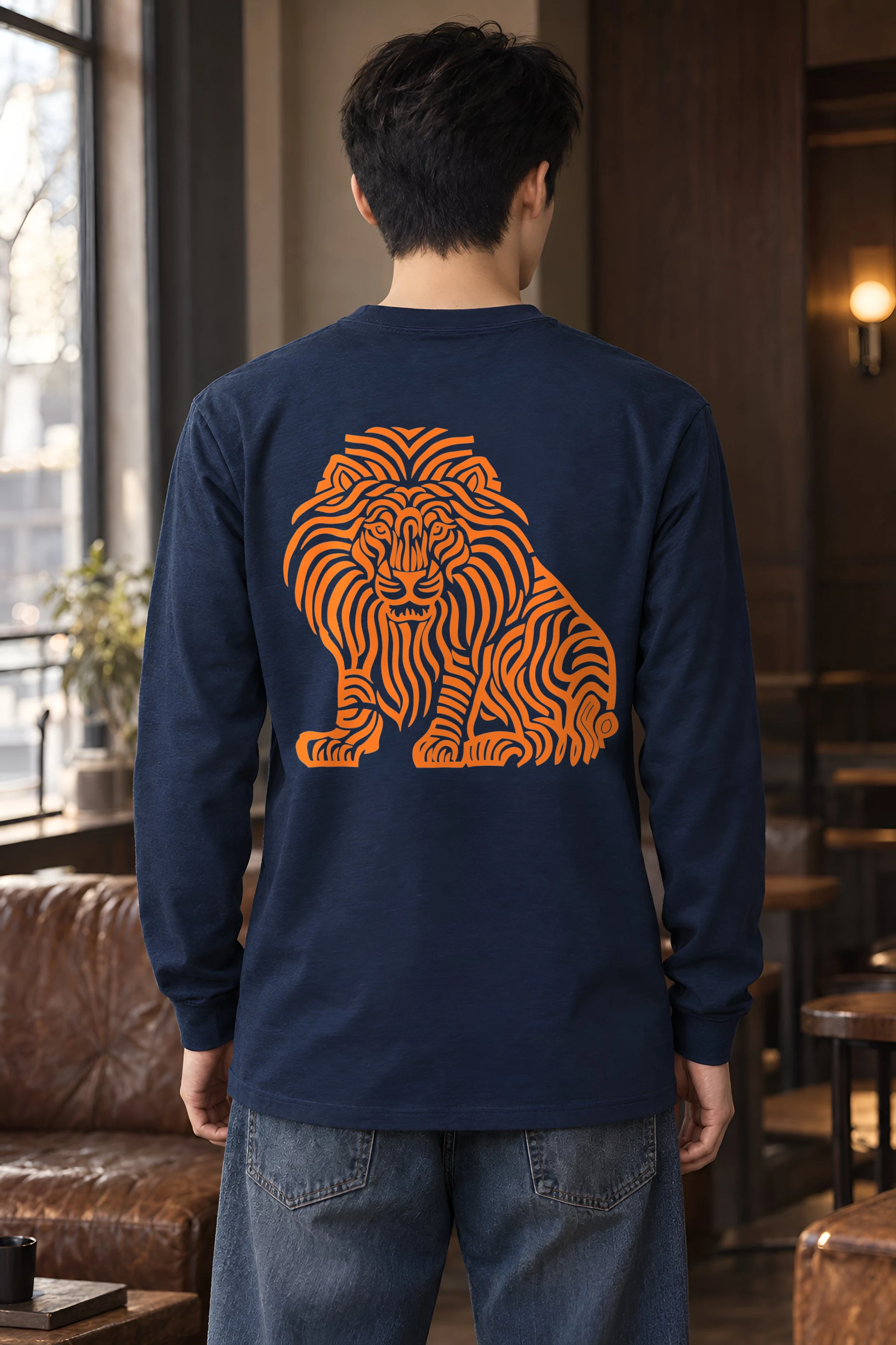 "Ornamental Roaring Lion" Unisex Longsleeve T-shirt