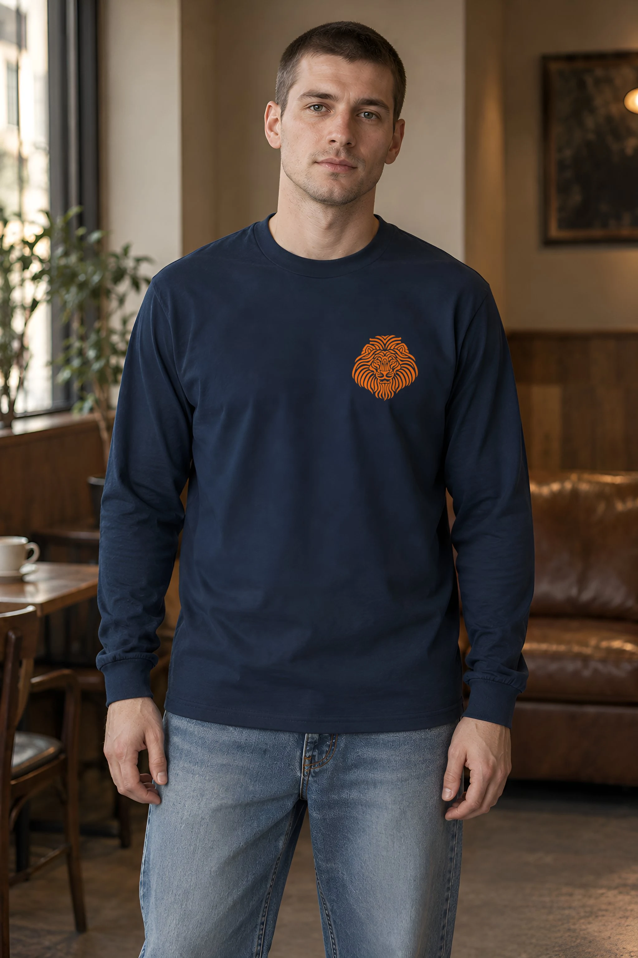 "Ornamental Roaring Lion" Unisex Longsleeve T-shirt
