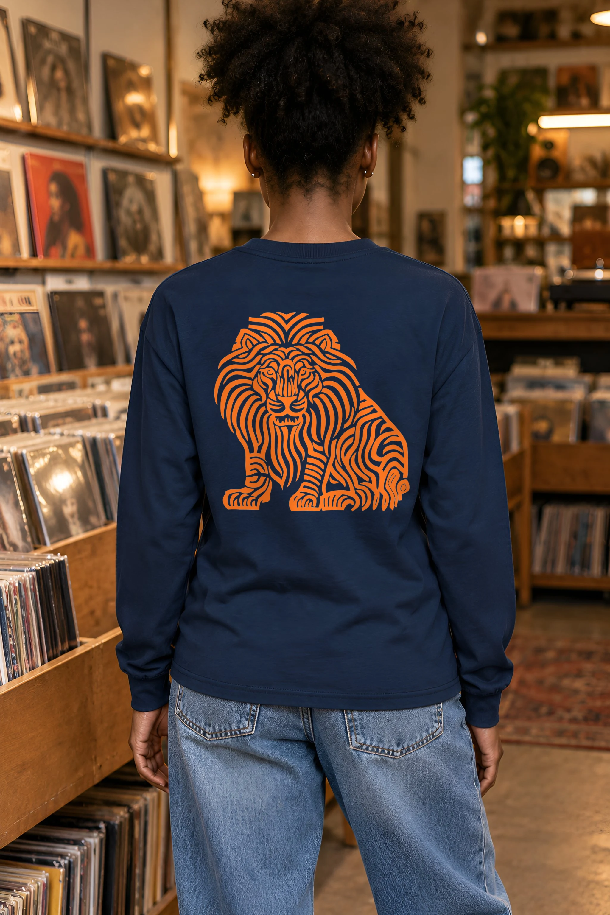 "Ornamental Roaring Lion" Unisex Longsleeve T-shirt