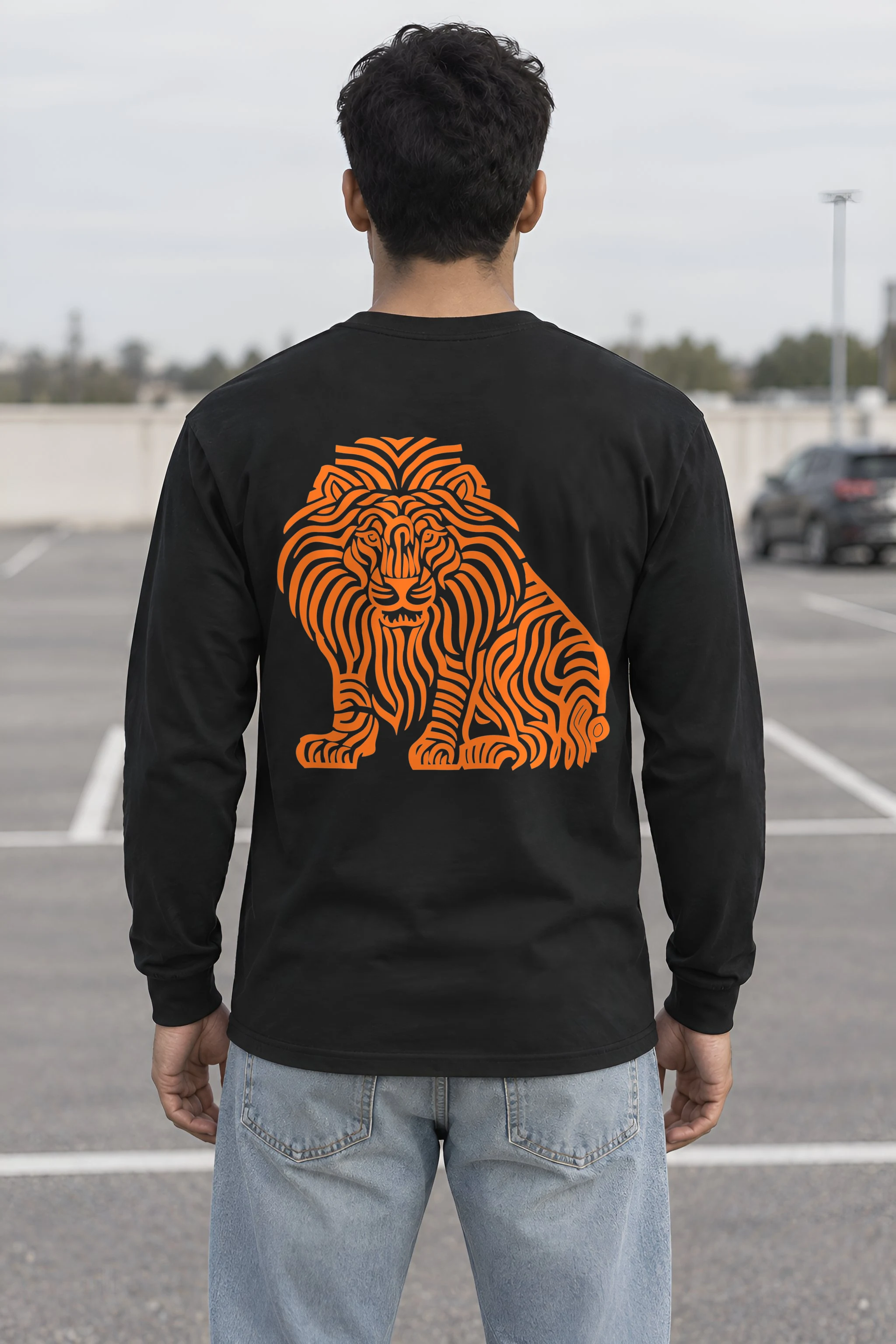 "Ornamental Roaring Lion" Unisex Longsleeve T-shirt