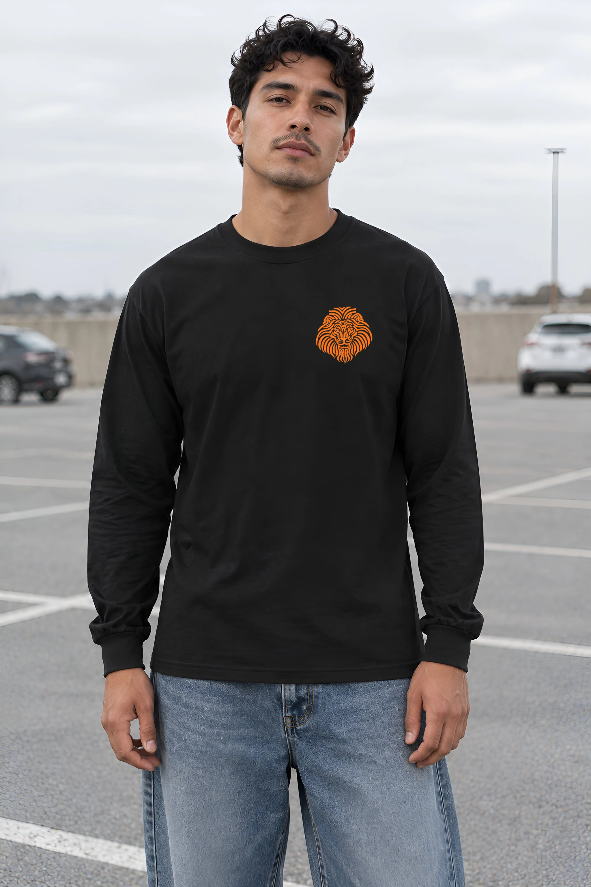 "Ornamental Roaring Lion" Unisex Longsleeve T-shirt