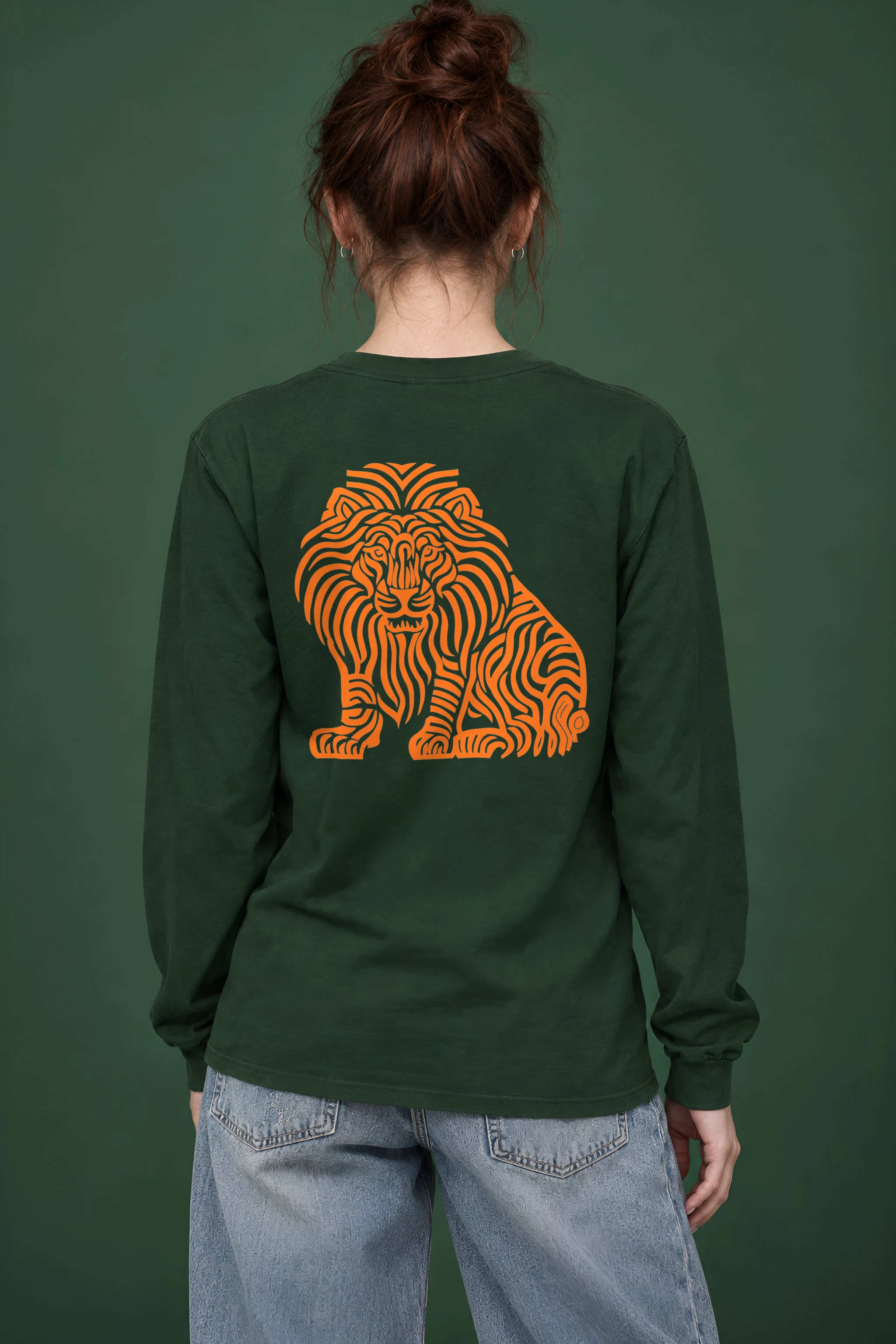 "Ornamental Roaring Lion" Unisex Longsleeve T-shirt