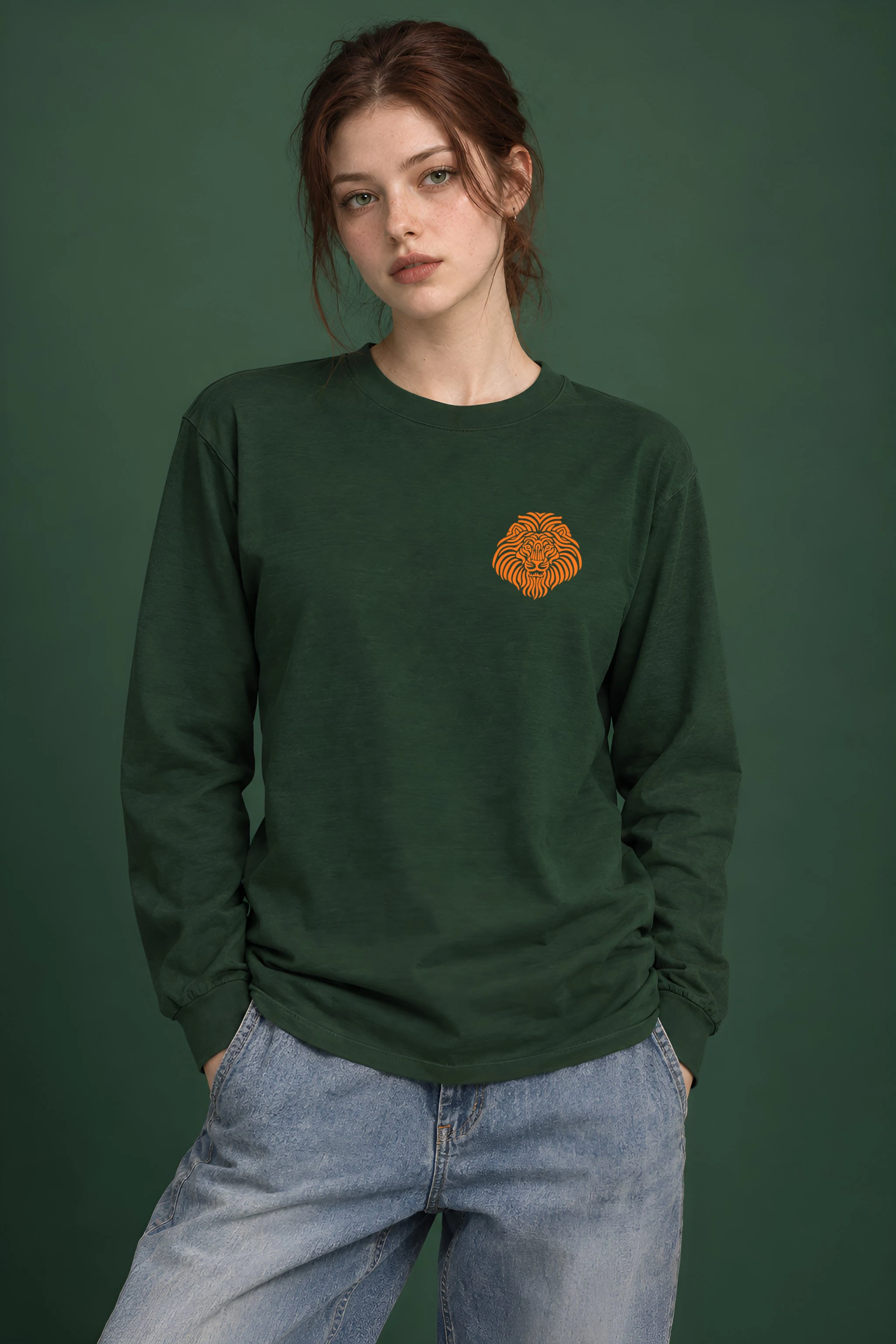 "Ornamental Roaring Lion" Unisex Longsleeve T-shirt
