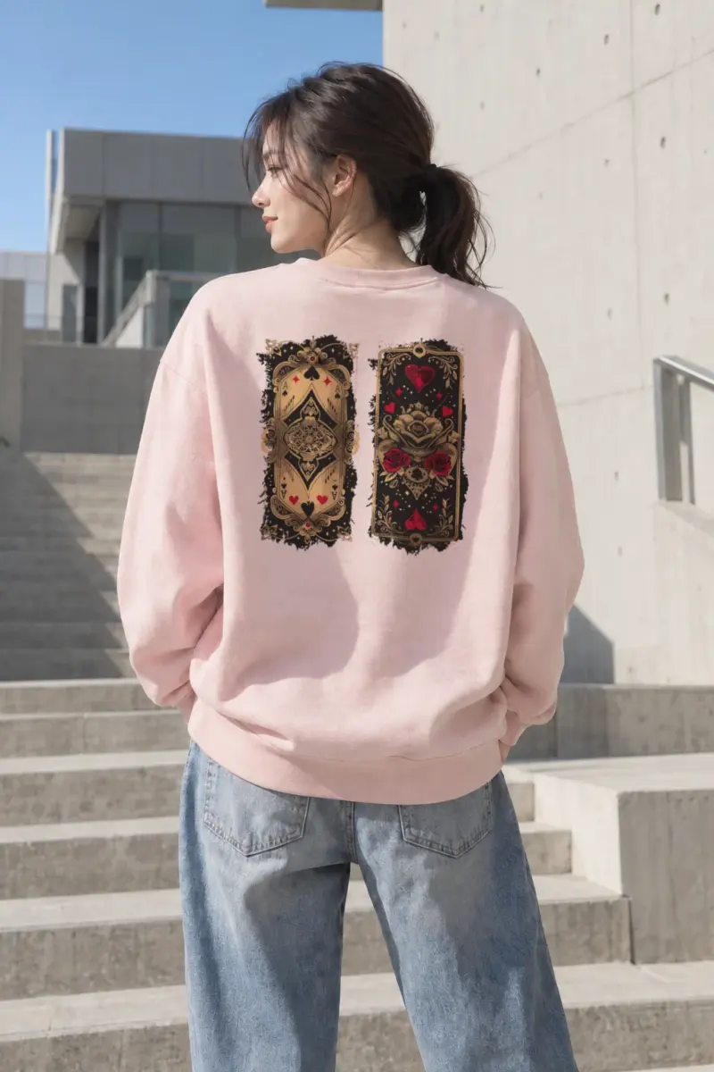 "Ornate Ace Panels" Heavy Blend Unisex Crewneck Sweatshirt | Gildan 18000