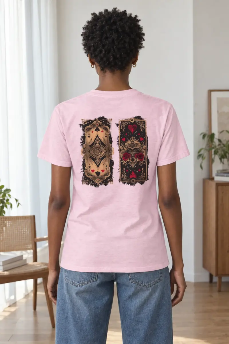 "Ornate Ace Panels" Heavyweight Unisex Crewneck T-shirt | Gildan 5000