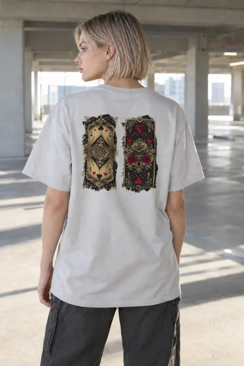 "Ornate Ace Panels" Heavyweight Unisex Crewneck T-shirt | Gildan 5000