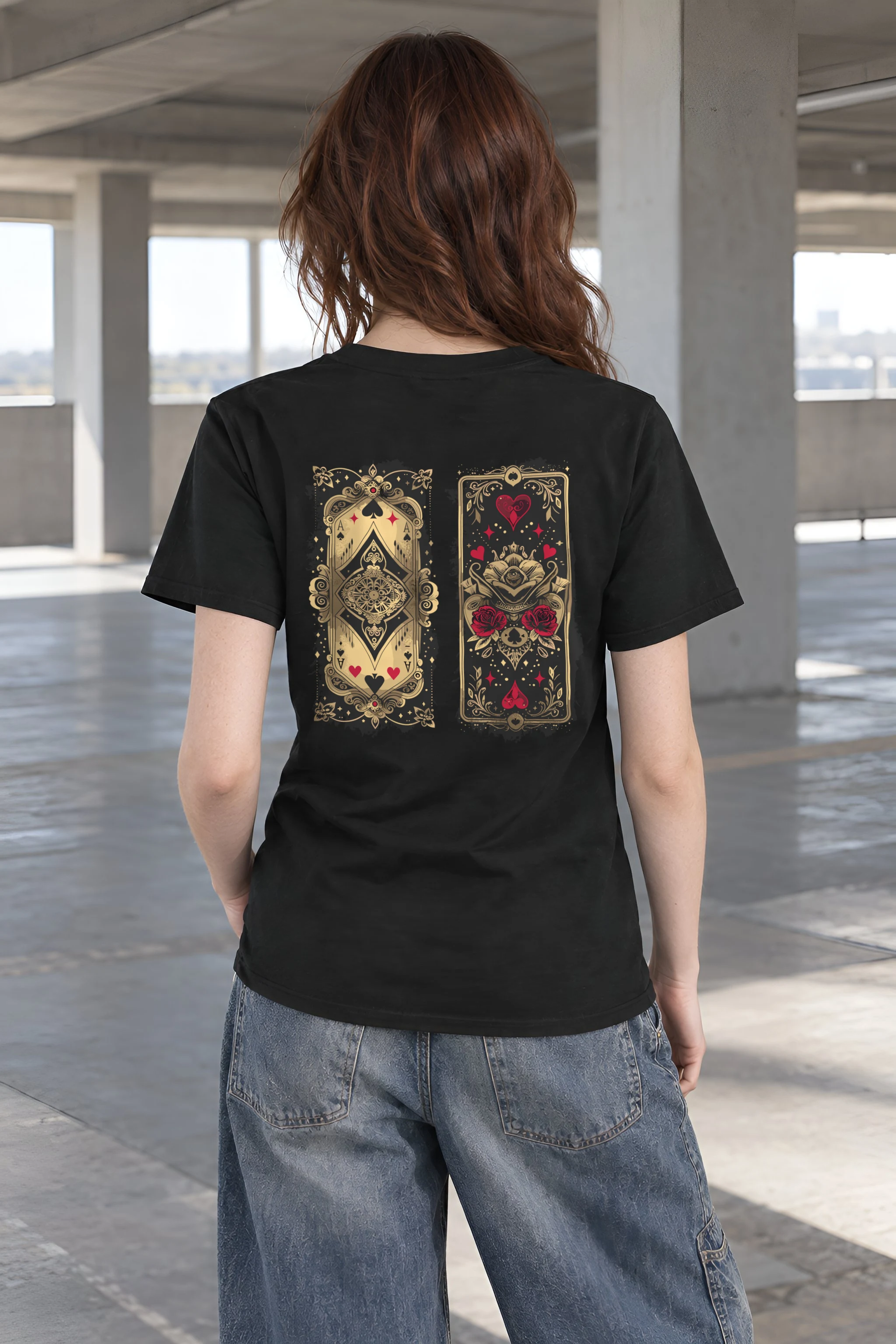 "Ornate Ace Panels" Heavyweight Unisex Crewneck T-shirt