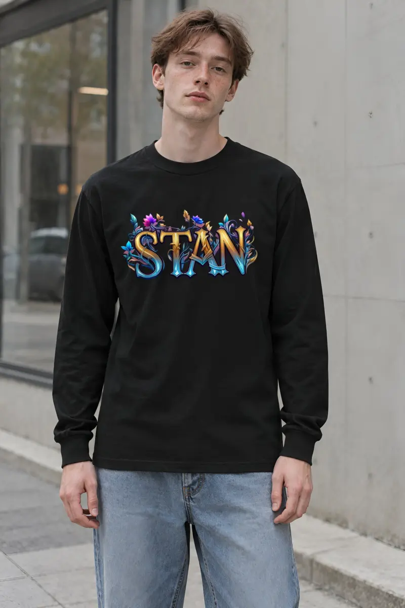 "Ornate Floral Lettering" Unisex Longsleeve T-shirt