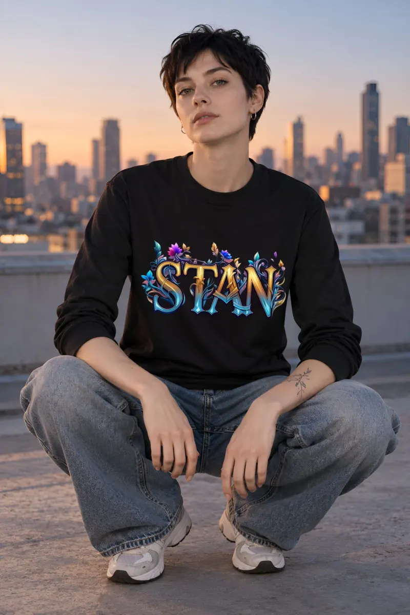 "Ornate Floral Lettering" Unisex Longsleeve T-shirt