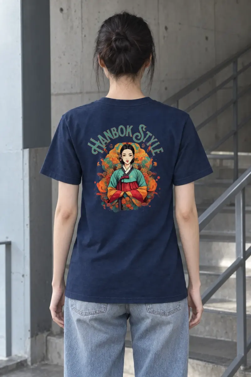 "Ornate Hanbok Woman" Heavyweight Unisex Crewneck T-shirt