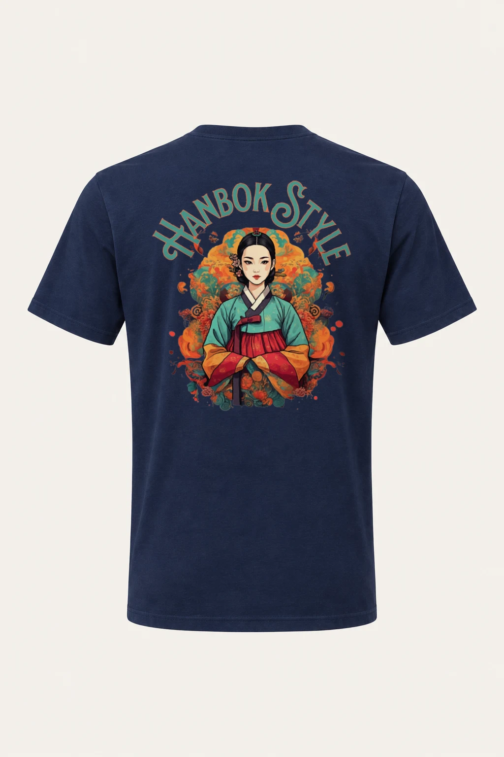 "Ornate Hanbok Woman" Heavyweight Unisex Crewneck T-shirt | Gildan 5000
