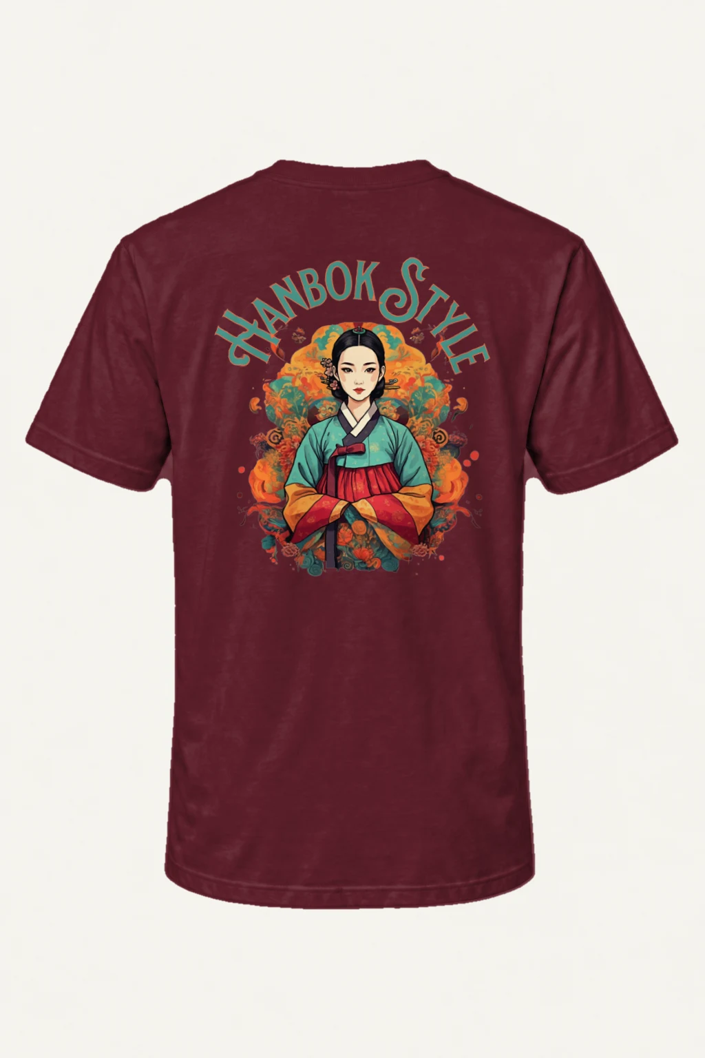 "Ornate Hanbok Woman" Heavyweight Unisex Crewneck T-shirt | Gildan 5000
