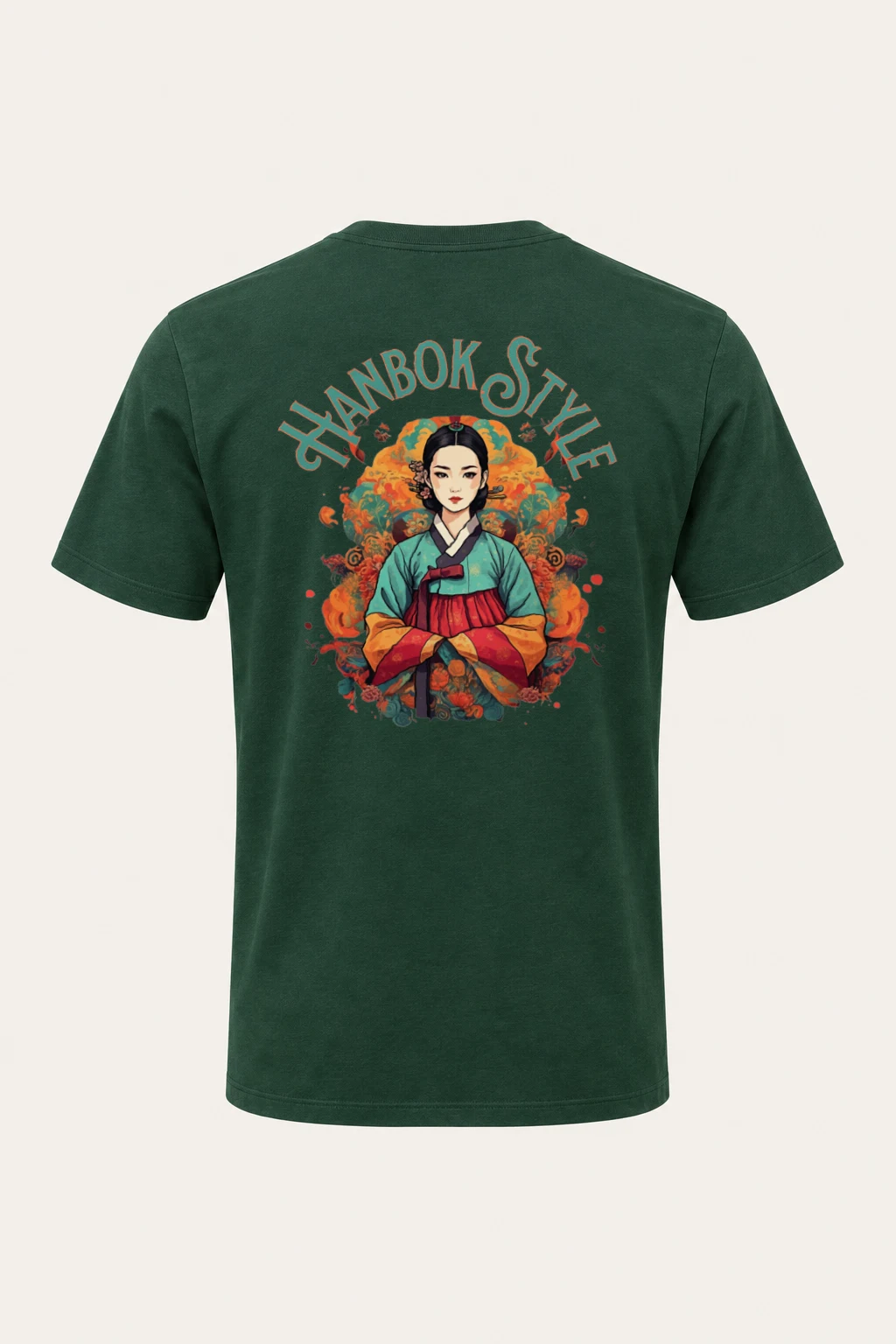 "Ornate Hanbok Woman" Heavyweight Unisex Crewneck T-shirt | Gildan 5000