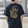 "Ornate Jazz Saxophones" Heavyweight Unisex Crewneck T-shirt | Gildan 5000