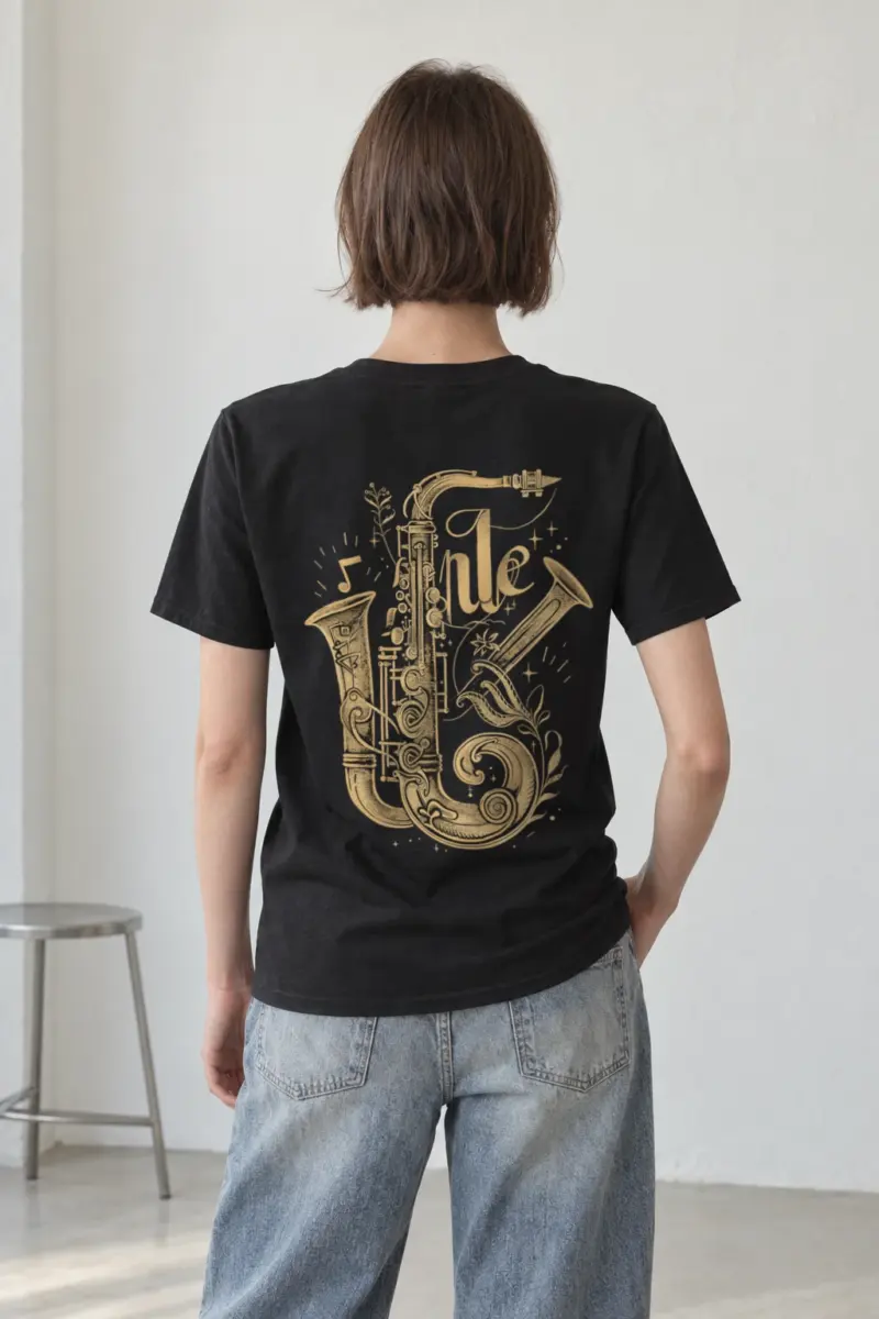 "Ornate Jazz Saxophones" Heavyweight Unisex Crewneck T-shirt
