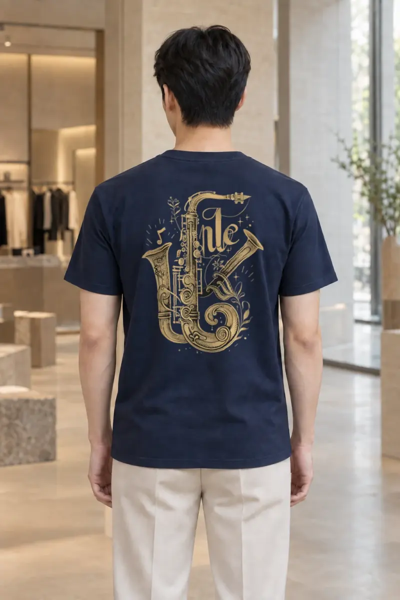"Ornate Jazz Saxophones" Heavyweight Unisex Crewneck T-shirt | Gildan 5000