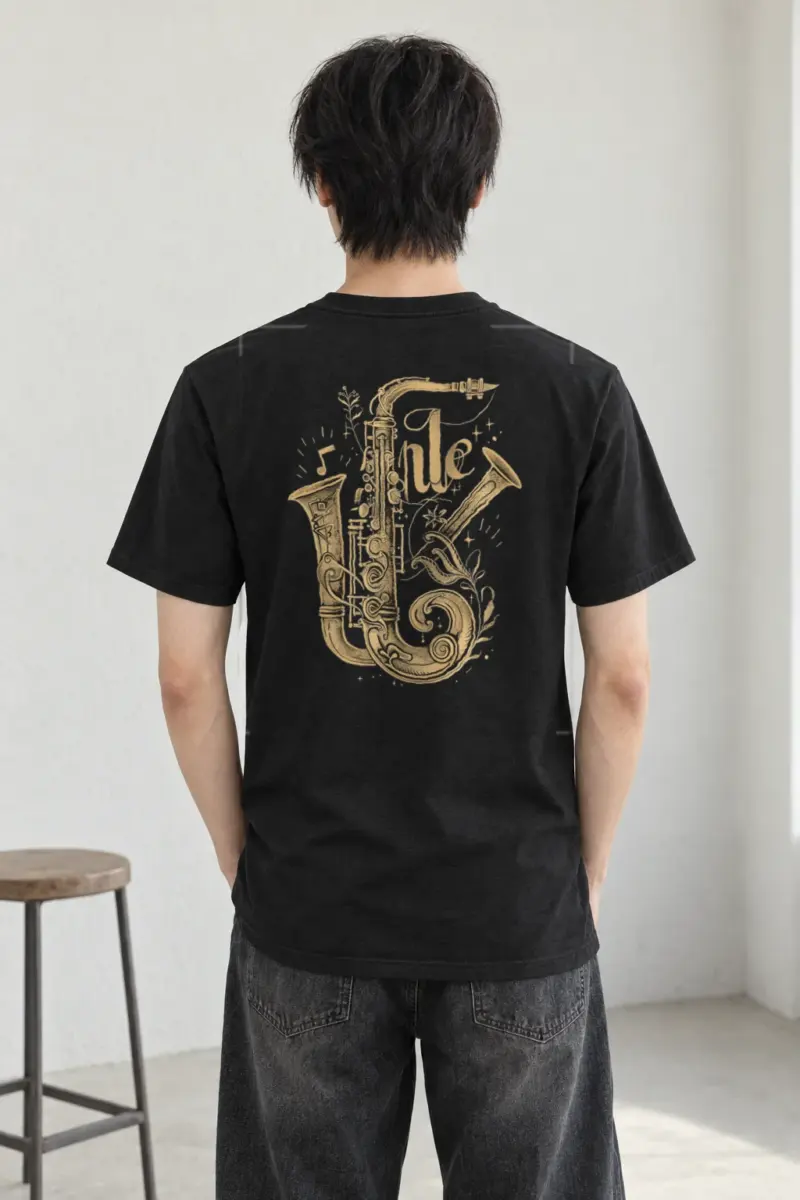 "Ornate Jazz Saxophones" Heavyweight Unisex Crewneck T-shirt