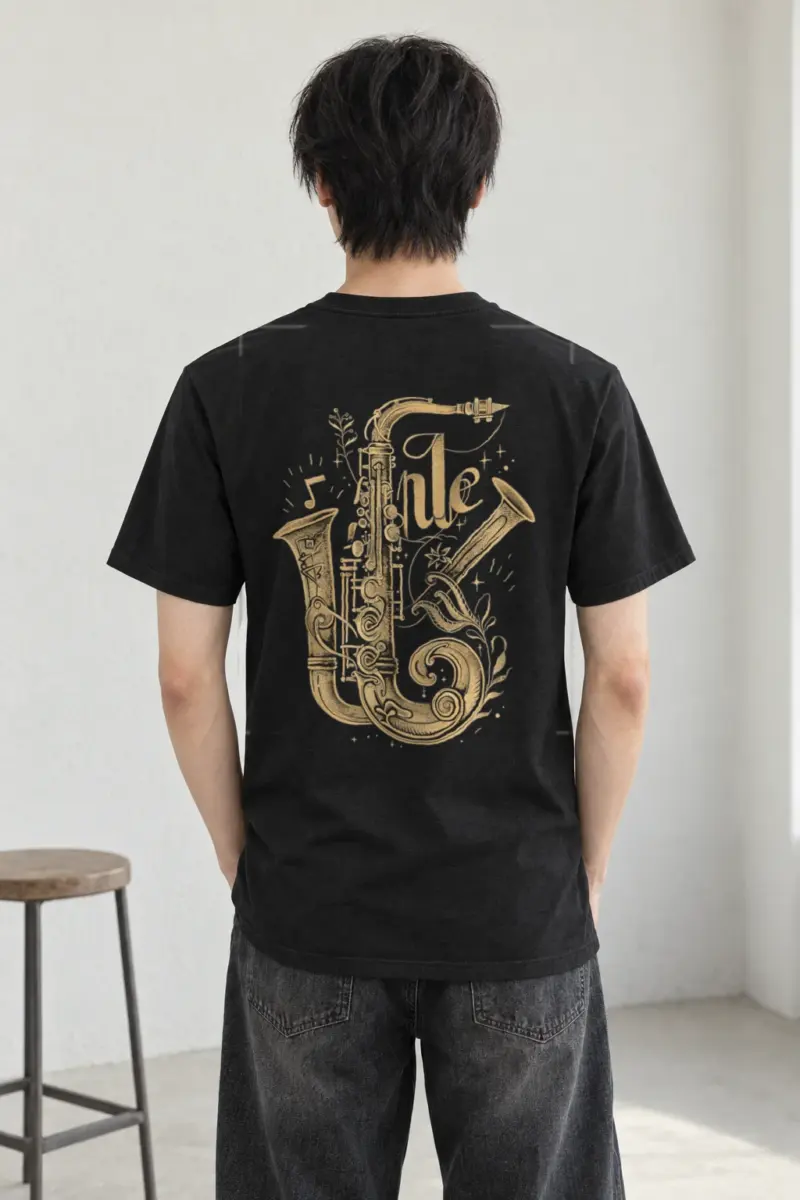 "Ornate Jazz Saxophones" Heavyweight Unisex Crewneck T-shirt