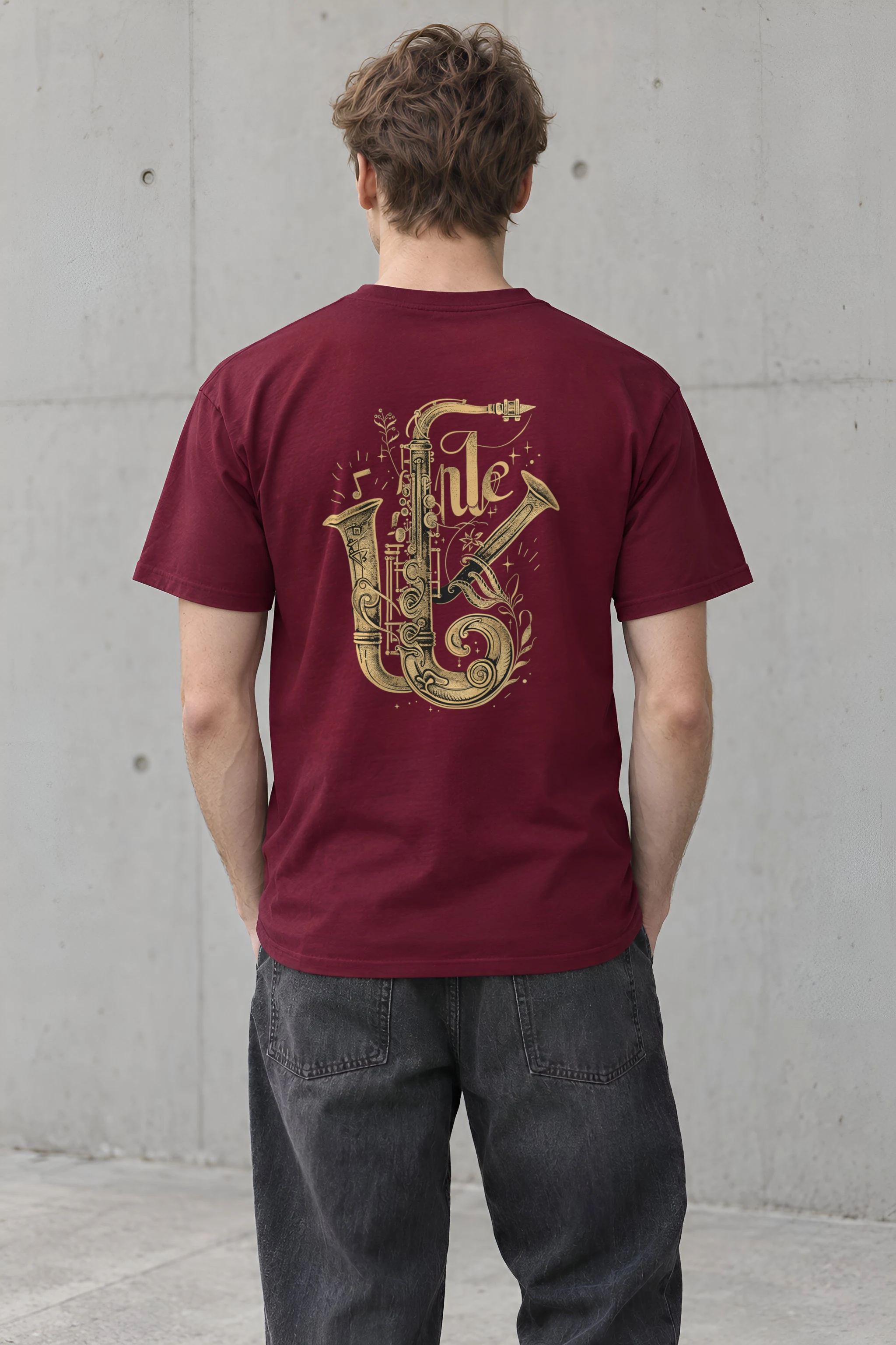 "Ornate Jazz Saxophones" Heavyweight Unisex Crewneck T-shirt